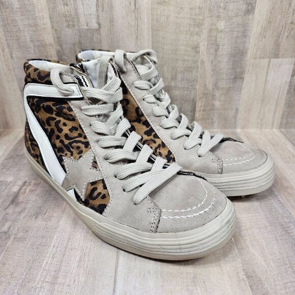 Shu Shop Womans Size 7 Passion Leopard Sneakers High Hi Tops Shoes ShuShop - Picture 1 of 13
